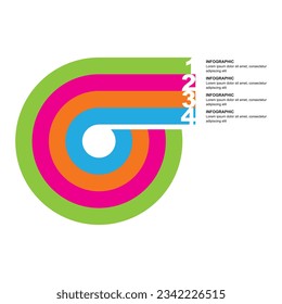 Circle infographic design template unique for used presentation, teach, banner, flowchart, work, office, education, school, lecture. Work from office