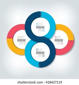 Circle infographic diagram, scheme, chart, presentation, 4 option. vector 3 D design.