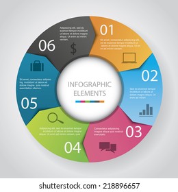 Circle Infographic Easy to Edit , adjust color and size.  Shadow are made with transparency set to Multiply.