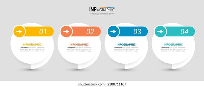 Circle infographic elements with 4 steps