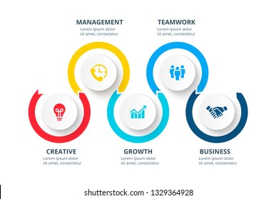 Circle infographic elements. Template for timeline or process chart with 5 options.