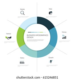 Circle Infographic Elements. Vector Illustration

