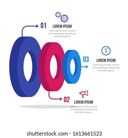 Circle infographic elements for workflow layout, diagram and business step options