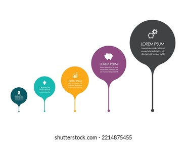 Circle infographic five steps template. Vector illustration