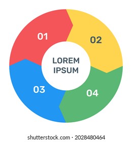 Circle infographic icon in flat editable design