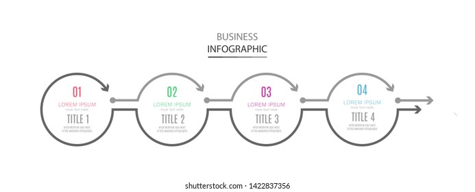 Circle infographic label design template with icons and 4 options or steps. Can be used for process diagram, presentations, workflow layout, banner, flow chart, info graph for your marketing.- Vector