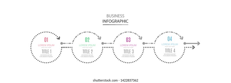 Circle infographic label design template with icons and 4 options or steps. Can be used for process diagram, presentations, workflow layout, banner, flow chart, info graph for your marketing.- Vector