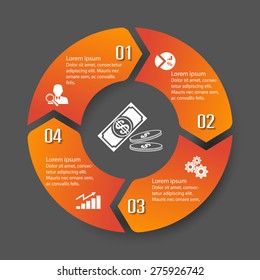 Circle infographic label four option