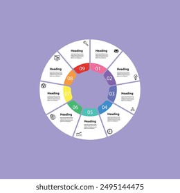Circle infographic poster template multi option 