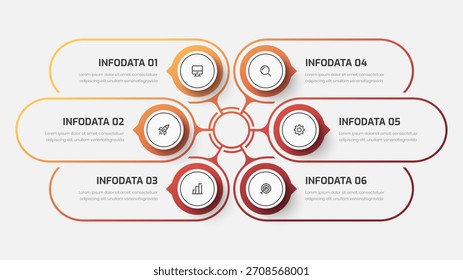 Circle Infographic Presentation with Gradient Color, and Icons, for Presentation