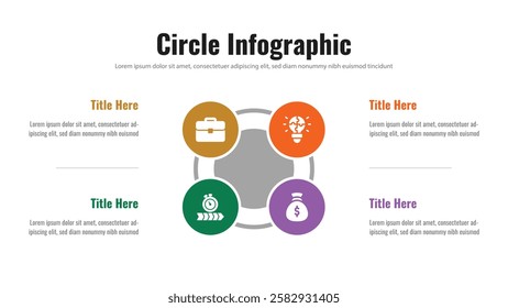 Circle infographic presentation layout fully editable.