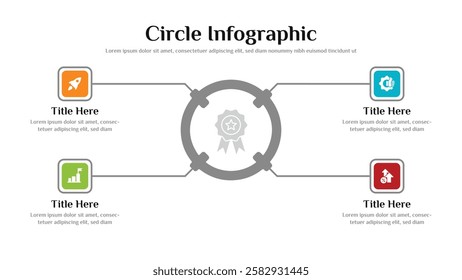 Circle infographic presentation layout fully editable.