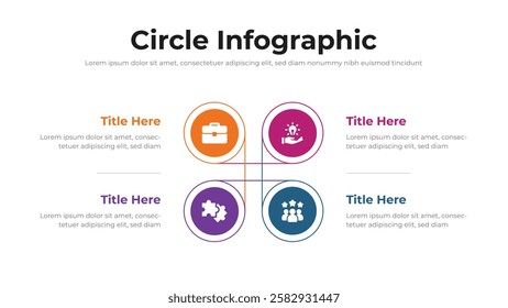 Circle infographic presentation layout fully editable.