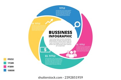 circle infographic proccess colorful, cycle information template for presentation