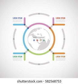 circle the infographic report about the template made of thick lines four options