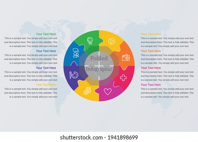 Prozessschritte für den Circle-Infografik-Runddiagramm-Prozess, Vektorbild 8