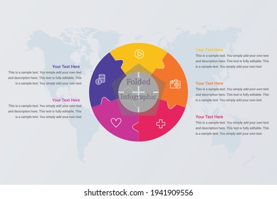 Circle infographic round diagram process steps vector image 5
