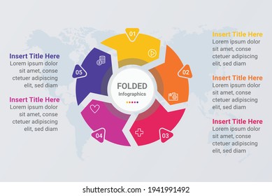 Circle infographic round diagram process steps vector image 5