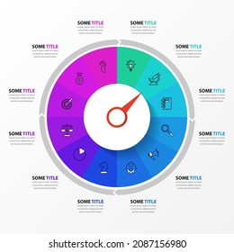 Circle. infographic template with 12 steps or options. Can be used for workflow layout, diagram, banner, webdesign. Vector illustration