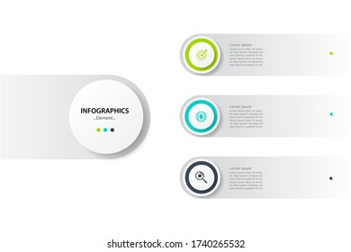 Circle Infographic template with 3 options.Business concept. Can be used for Presentation,workflow layout, diagram, annual report, web design.vector design illustration eps.10