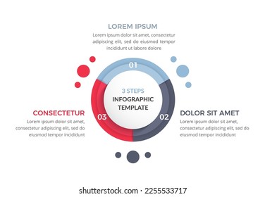 Circle infographic template with 3 steps with place for your text, circle diagram, vector eps10 illustration