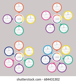 circle infographic template with 4, 5, 6, 7 steps