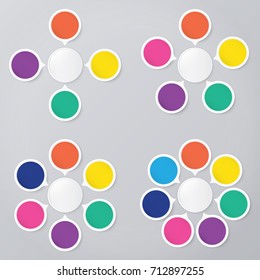 circle infographic template with 4, 5, 6, 7 steps