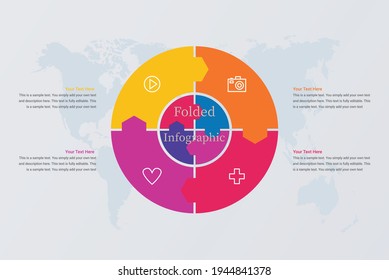 Circle infographic template with 4 elements vector image