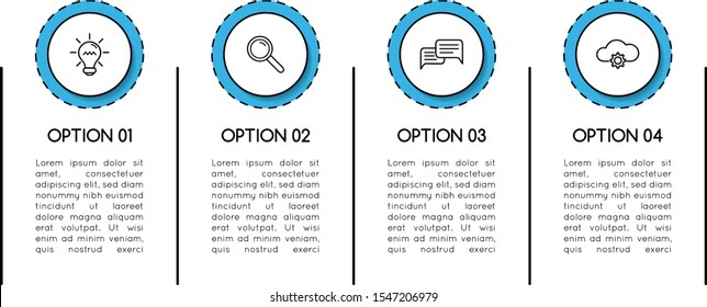 Circle infographic template with 4 options. Vector