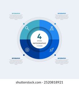 Kreis-Infografik-Vorlage mit 4 Präsentationsoptionen