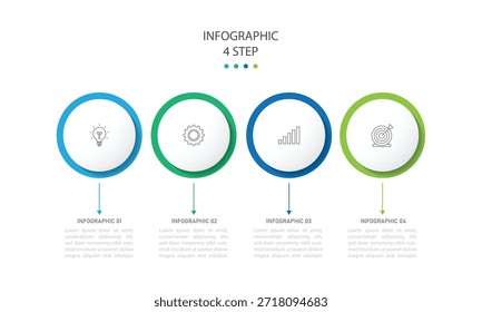 Plantilla de infografía de círculo con 4 opciones para presentaciones