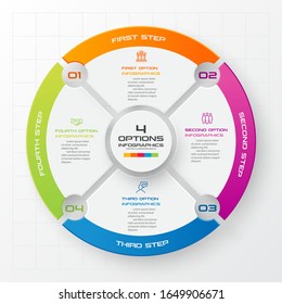 Circle infographic template with 4 options,Vector illustration.