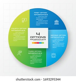 Circle infographic template with 4 options,Vector illustration.
