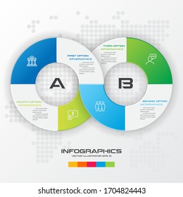 Circle infographic template with 4 options,Vector illustration.