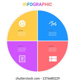 Circle infographic template with 4 step or option.Business concept.Vector illustration.