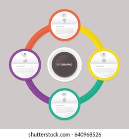 circle infographic template with 4 steps