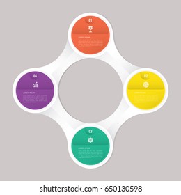 circle infographic template with 4 steps