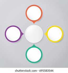 circle infographic template with 4 steps
