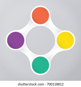 circle infographic template with 4 steps