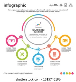 Opción 5 de la plantilla de infografía de círculo. Diseño de vectores