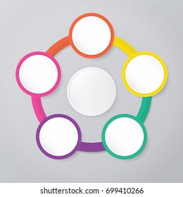 circle infographic template with 5 steps