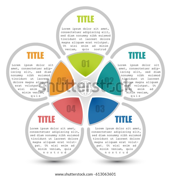 Circle Infographic Template 5 Steps Presentation Stock Vector (Royalty ...