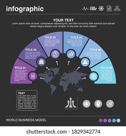 Opción 6 de la plantilla de infografía circular. Diseño de vectores