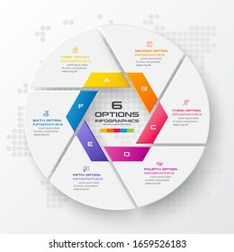 Circle infographic template with 6 options,Vector illustration.