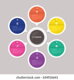 circle infographic template with 6 steps