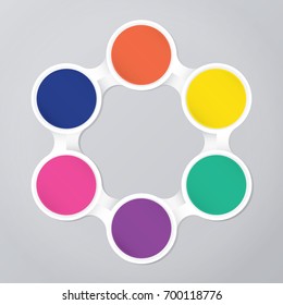 circle infographic template with 6 steps