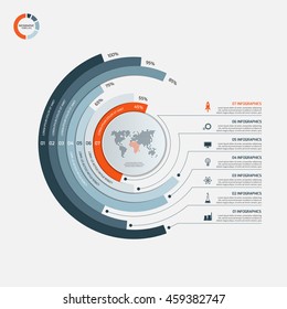 Circle infographic template with 7 options. Business concept. Vector illustration.