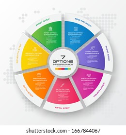 Circle Infographic Template With 7 Options,Vector Illustration.