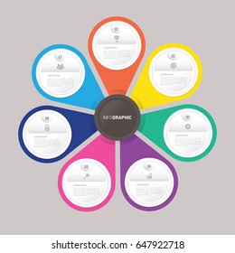 circle infographic template with 7 steps