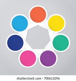 circle infographic template with 7 steps